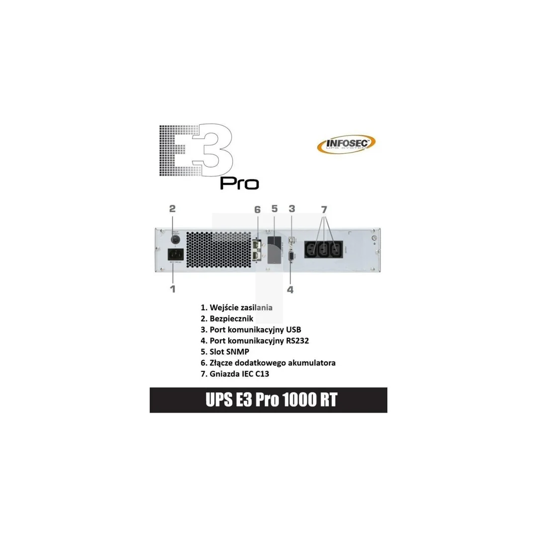 UPS zasilacz E3 PRO RT 1000