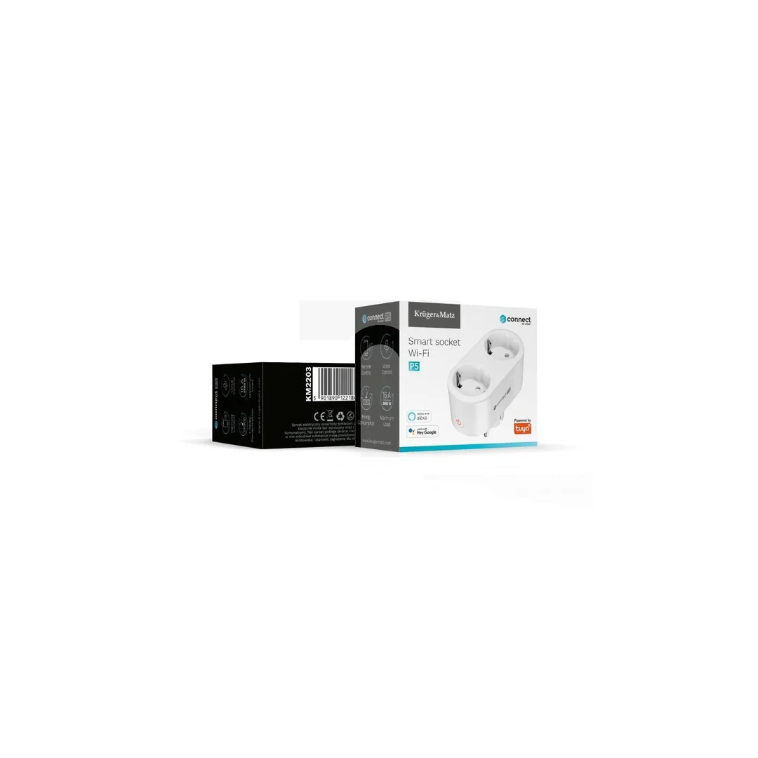 Gniazdo podwójne WiFi KrugeriMatz Connect P5 Tuya