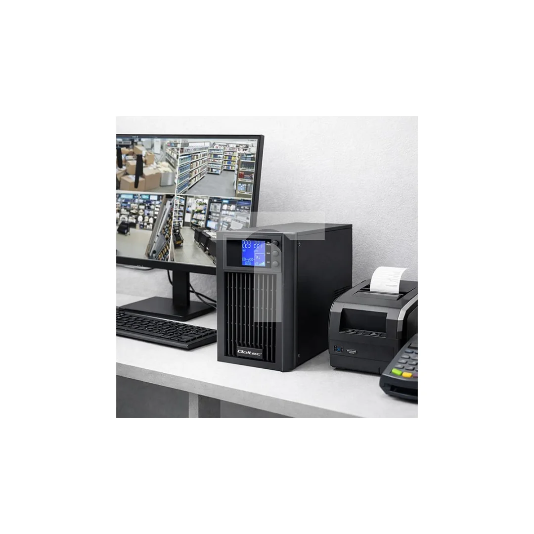Qoltec Zasilacz awaryjny UPS Pure Sine Wave 3kVA 2400W AVR LCD Czysty Sinus