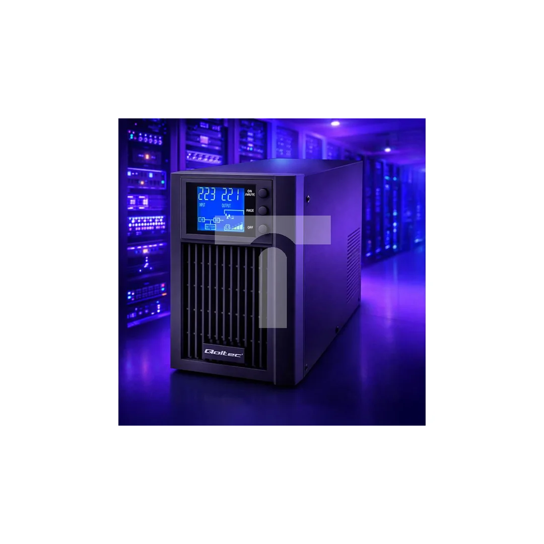 Qoltec Zasilacz awaryjny UPS Pure Sine Wave 1kVA 800W AVR LCD Czysty Sinus