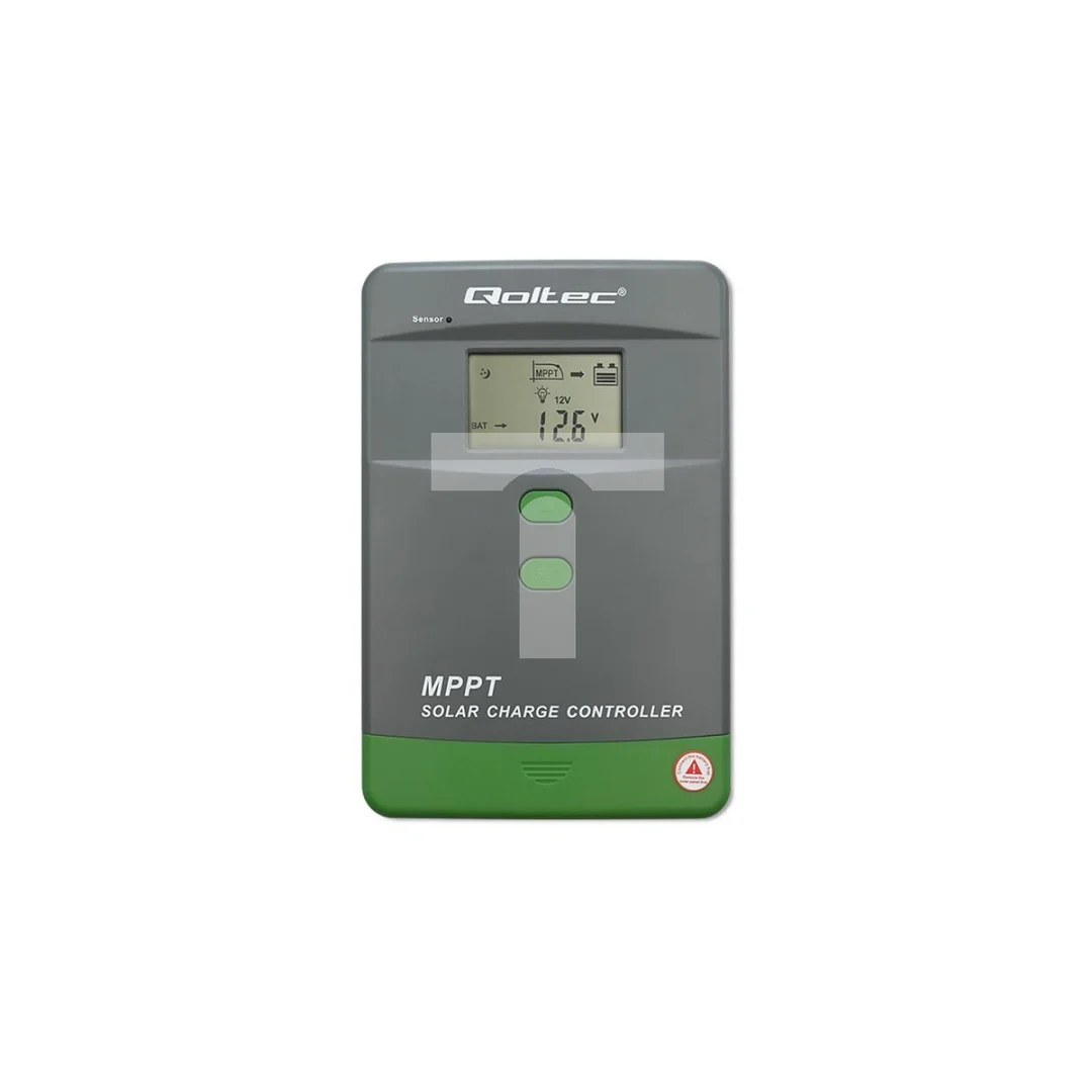 Qoltec Solarny regulator ładowania MPPT z czujnikiem temperatury 50A 12V / 24V LCD Bluetooth APP GEL LiFePO4