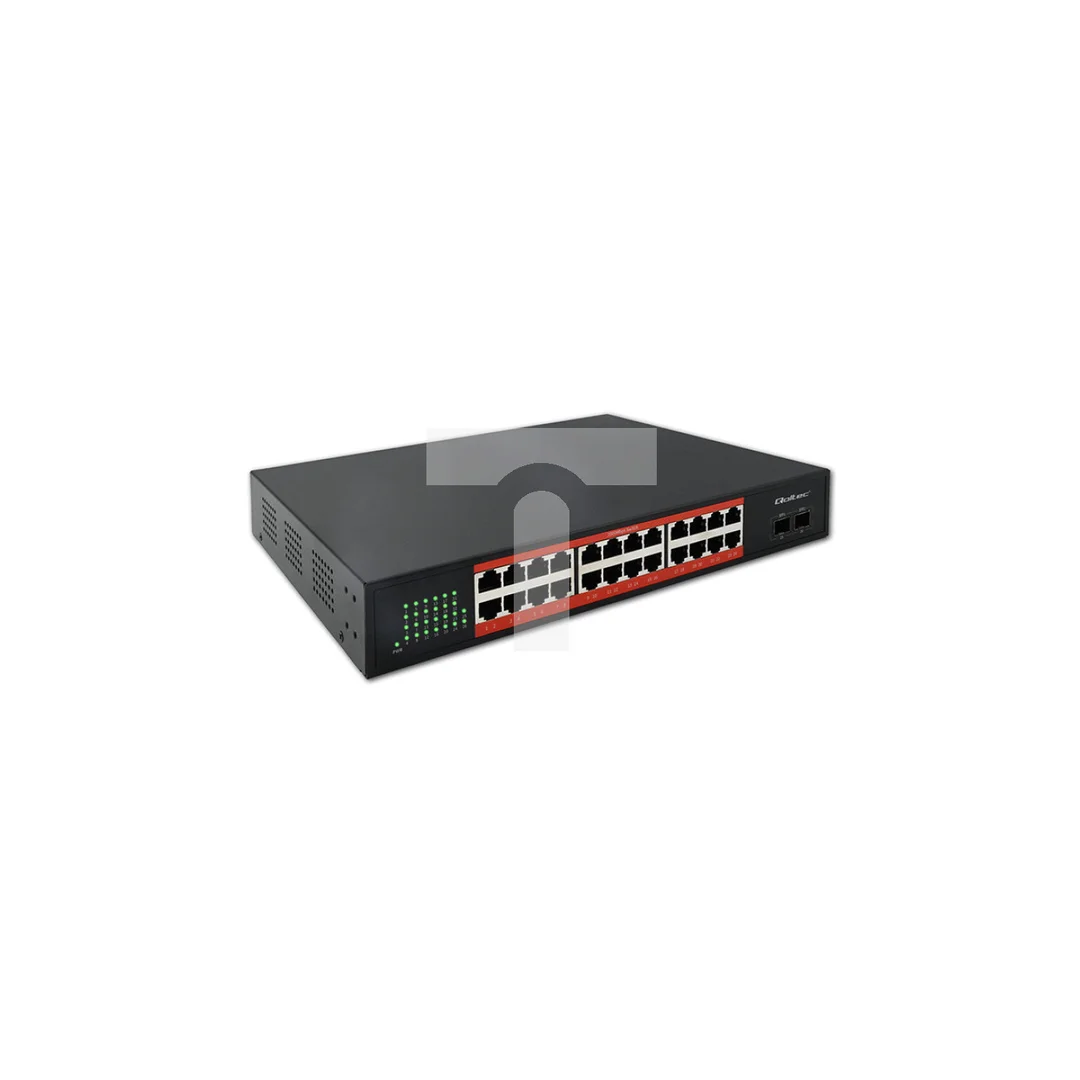 Qoltec Przełącznik sieciowy SWITCH Gigabit Ethernet 24x RJ45 2x SFP 1000 Mb/s