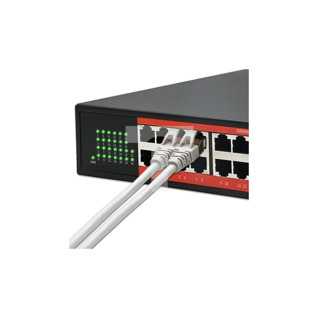 Qoltec Przełącznik sieciowy SWITCH Gigabit Ethernet 24x RJ45 2x SFP 1000 Mb/s