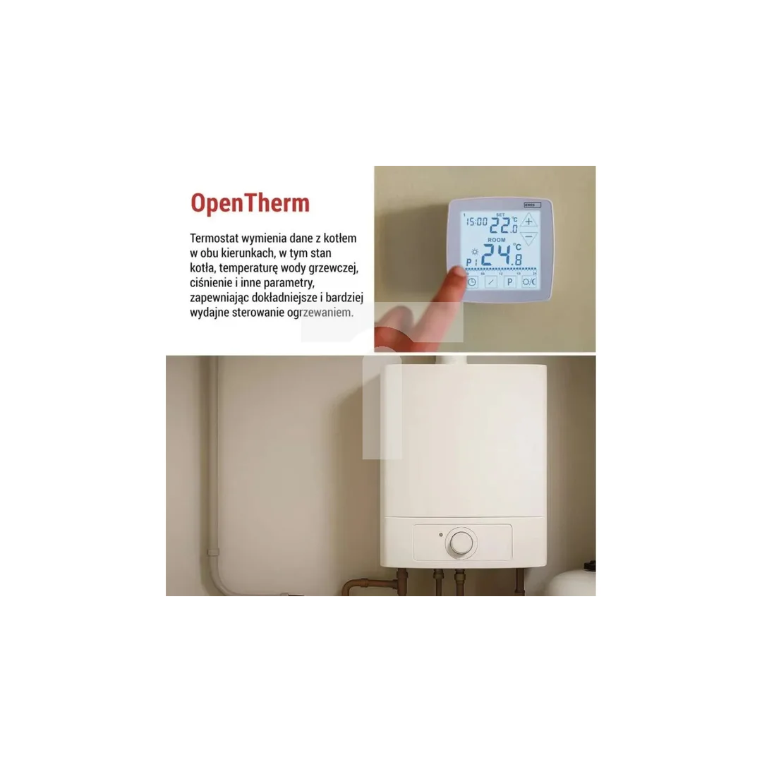 Programowalny termostat pokojowy, przewodowy z OpenTherm, P56A02