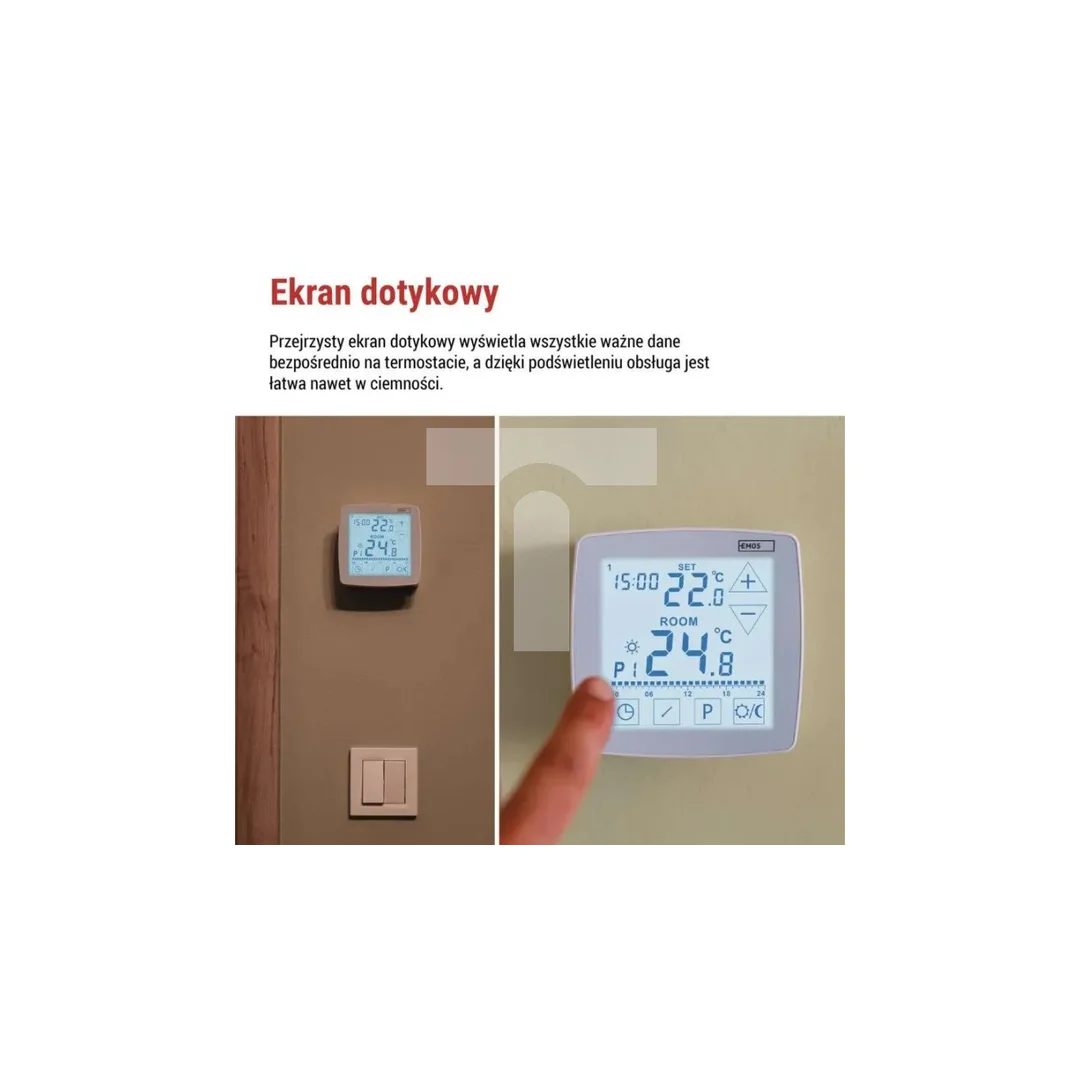 Programowalny termostat pokojowy, przewodowy z OpenTherm, P56A02