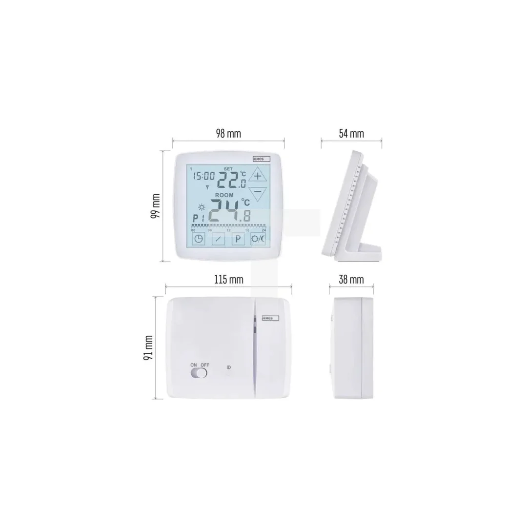 Termostat bezprzewodowy, pokojowy, programowalny z OpenTherm, P56A11