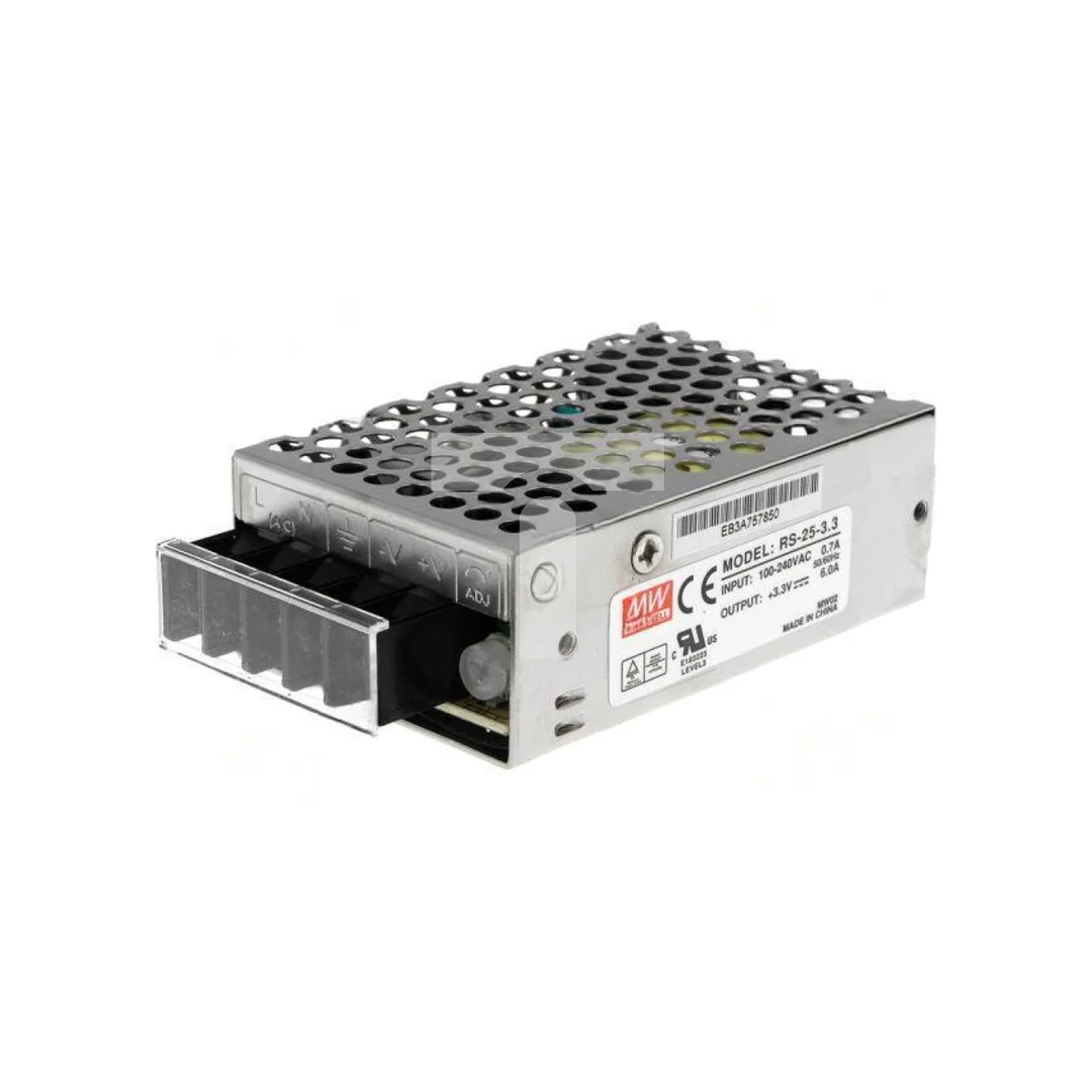 Zasilacz impulsowy do wbudowania modułowy 25W 3,3VDC 6A RS-25-3.3