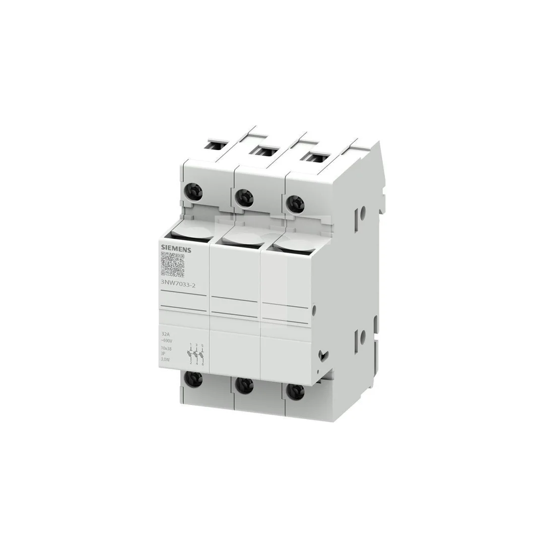 Podstawa bezpiecznikowa do wkładek cylindrycznych 10×38 mm 32A 3P 3NW7033-2