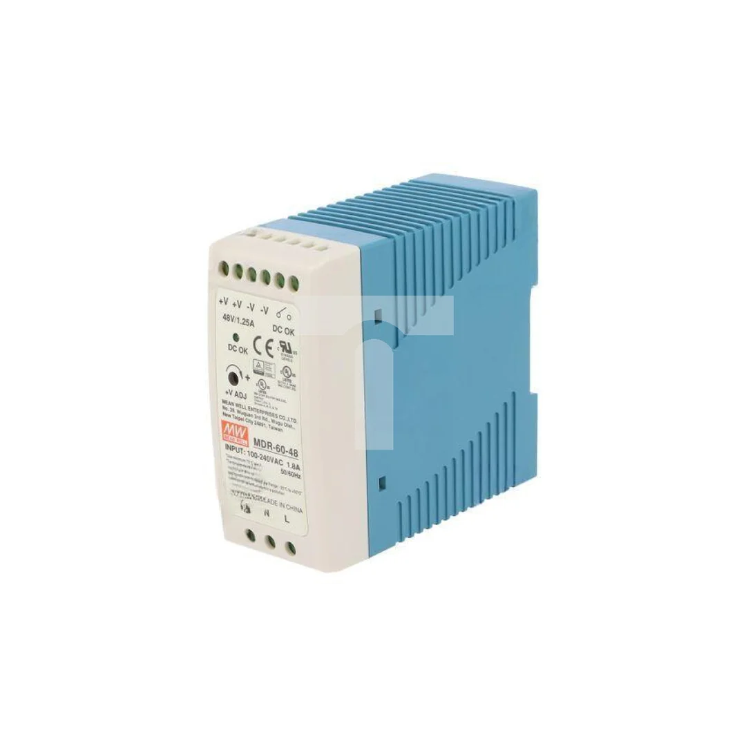 Zasilacz impulsowy, na szynę DIN, 60W, 1,25A, 48VDC, 85...264VAC MDR-60-48