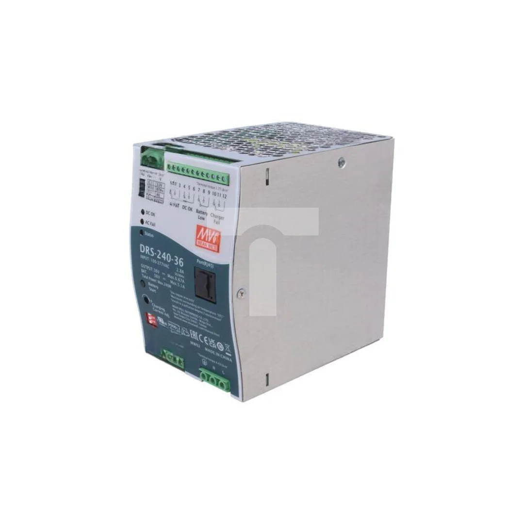 Zasilacz buforowy na szynę DIN, 240 W, napięcie wejściowe: 36 VDC, prąd wyjściowy: 6,6 A DRS-240-36