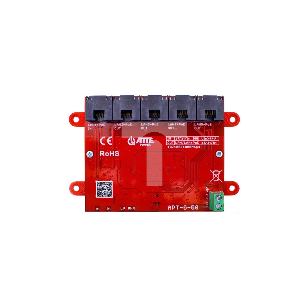 Switch PoE 5x port RJ45 (Gigabit Ethernet 1000Mb/s) przełącznik niezarządzalny extender APT-5-50 ATTE
