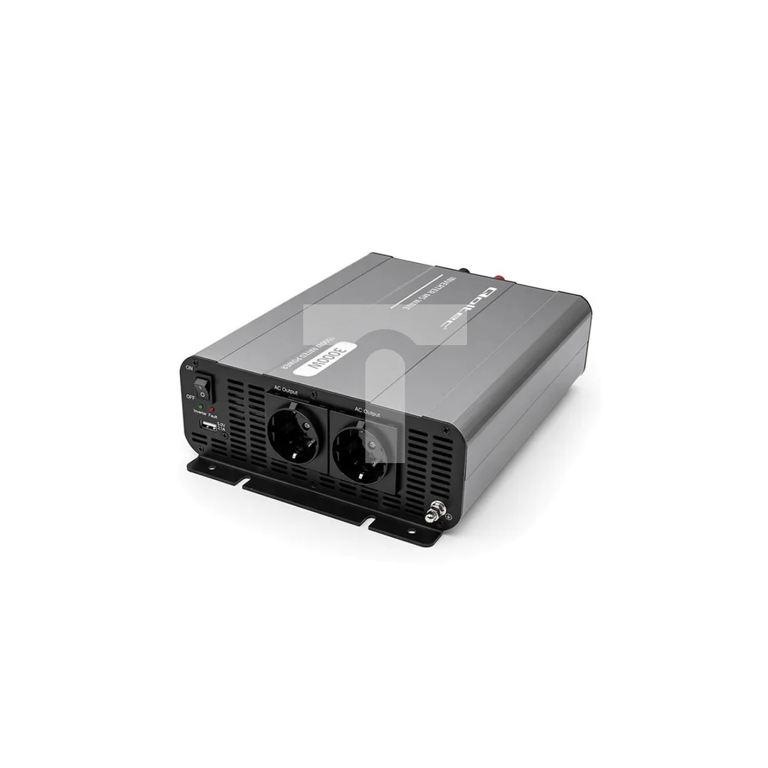 52683 Qoltec Przetwornica napięcia MS Wave 12V na 230V 1500/3000W USB Kompatybilna z LiFePO4 GEL AGM