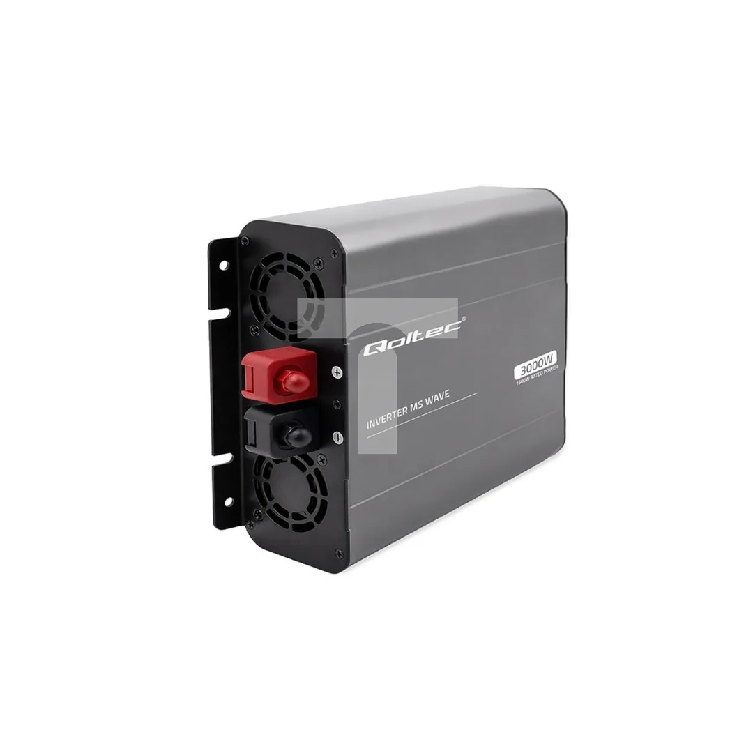 52683 Qoltec Przetwornica napięcia MS Wave 12V na 230V 1500/3000W USB Kompatybilna z LiFePO4 GEL AGM