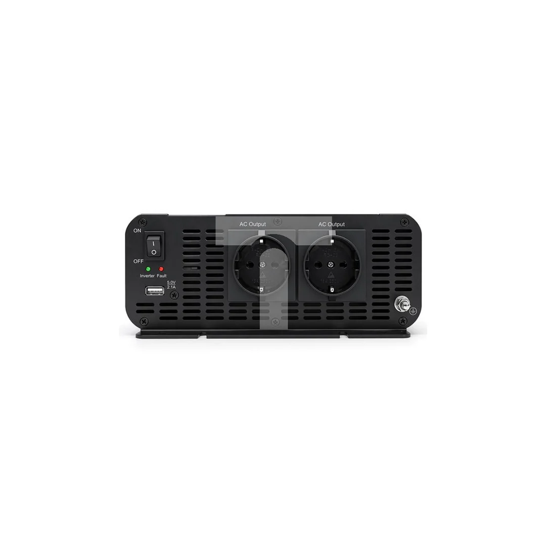 52685 Qoltec Przetwornica napięcia MS Wave 12V na 230V 2500/5000W USB Kompatybilna z LiFePO4 GEL AGM