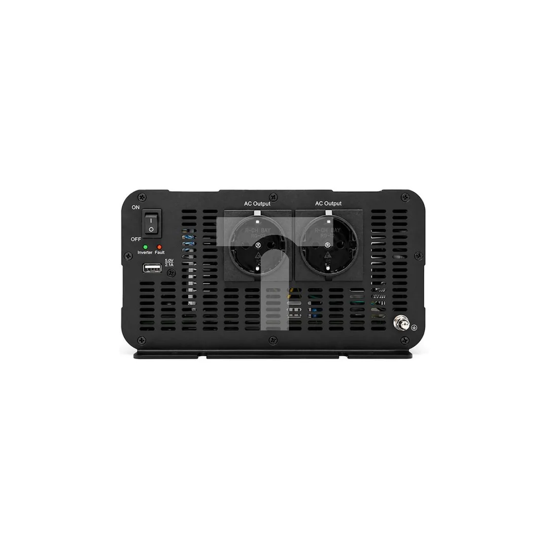 52686 Qoltec Przetwornica napięcia MS Wave 12V na 230V 3000/6000W USB Kompatybilna z LiFePO4 GEL AGM