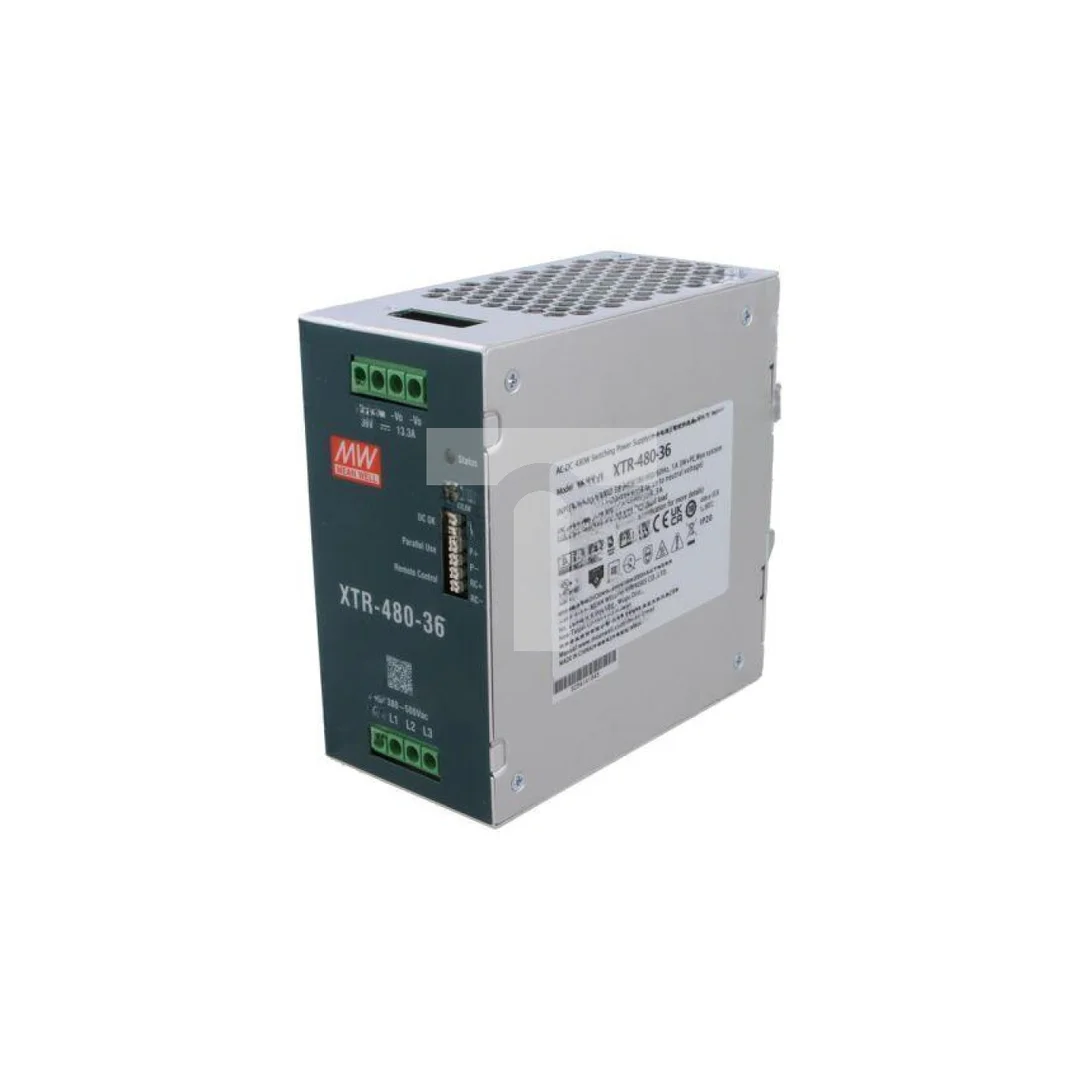 Zasilacz impulsowy na szynę DIN, 480W, napięcie wyjściowe: 36 VDC, prąd wyjściowy: 0...13,4 A XTR-480-36
