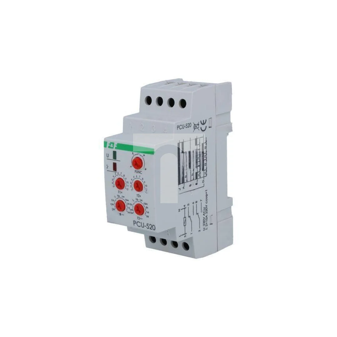 Moduł automatyki przekaźnik czasowy, zaciski śrubowe, 250VAC / 10A, IP20, -25...50C, PCU-520-230V