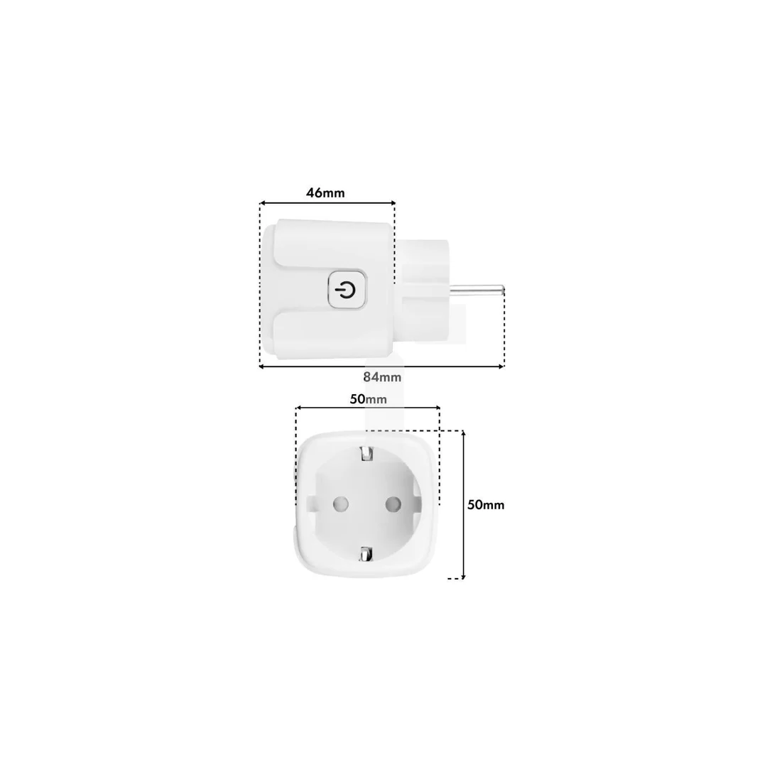 Zdalnie sterowane gniazdko WiFi GreenBlue, Android/iOS/Alexa/Google Home, timer, watomierz, max 16A/3840W, GB735 W