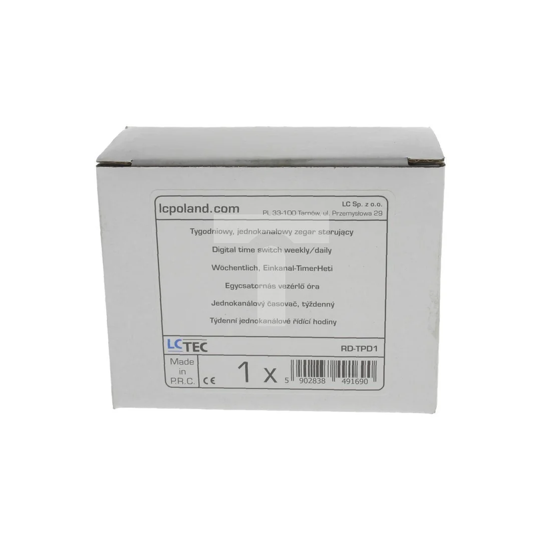 LC zegar programator sterujący jednokanałowy tygodniowy 16A 230V RD-TPD1 9169