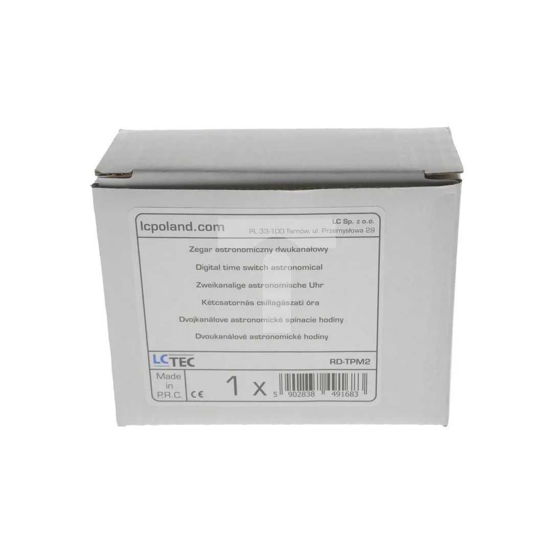 LC zegar astronomiczny programator sterujący dwukanałowy 16A 24-230V AC/DC RD-TPM2 9168