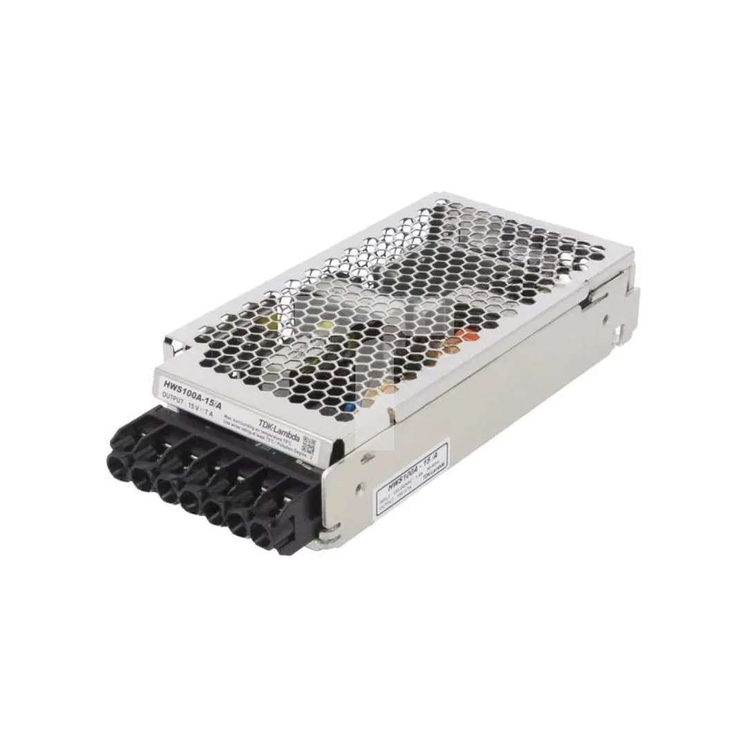 Zasilacz impulsowy do wbudowania, modułowy, 105W, 7A, 15V DC, listwa zaciskowa, HWS100A-15/A