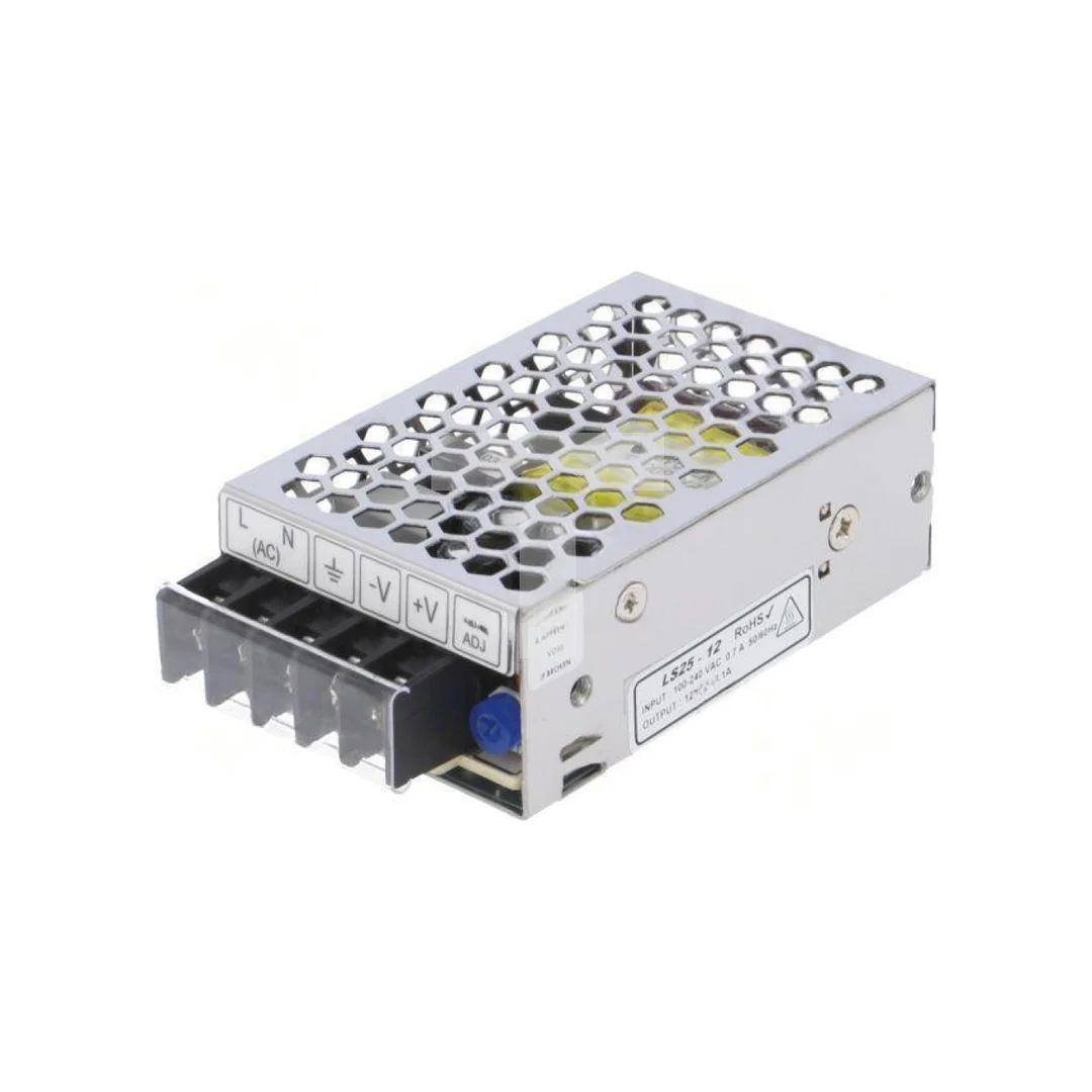 Zasilacz impulsowy do wbudowania, modułowy, 25W, 2,1A, 12V DC, listwa zaciskowa, LS25-12