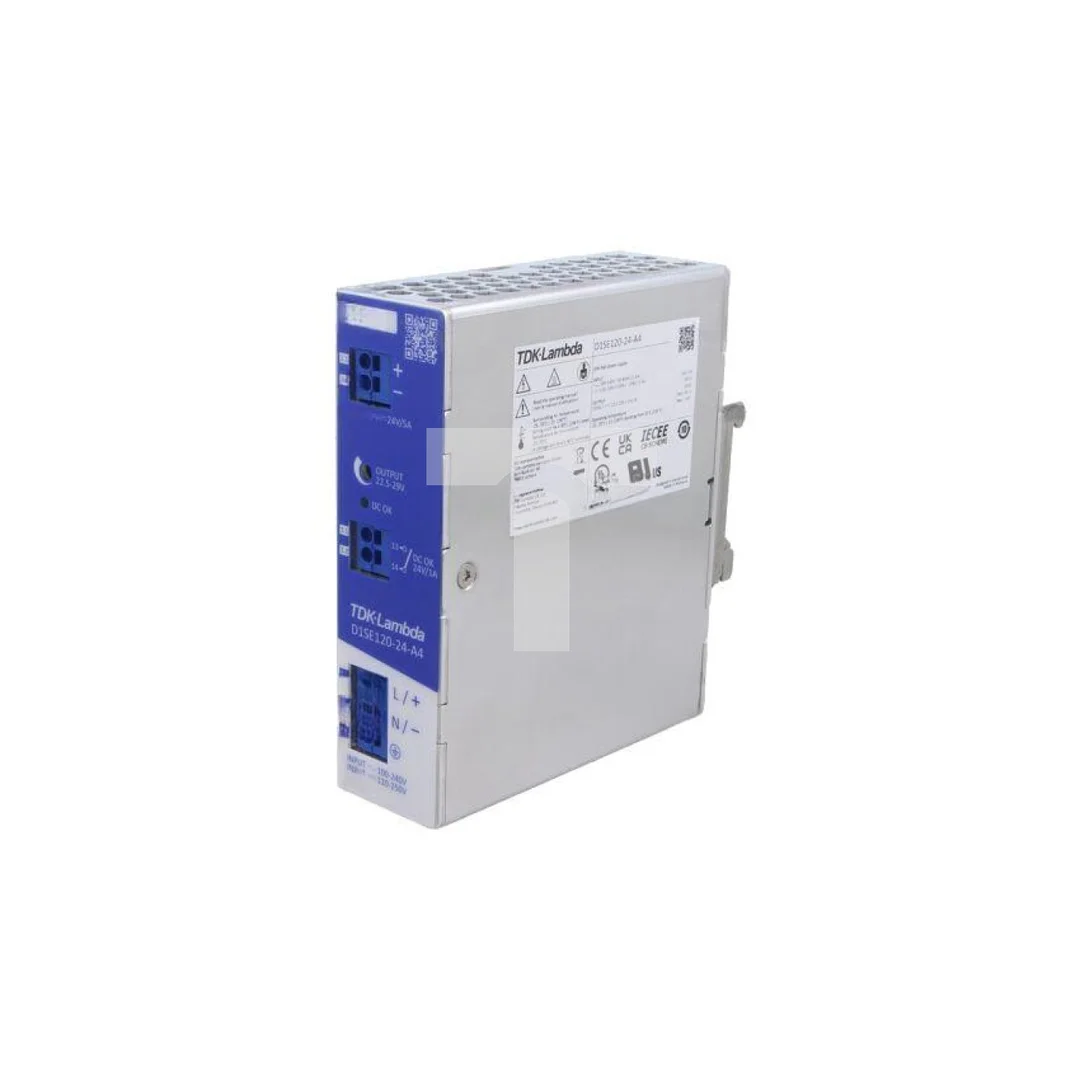 Zasilacz impulsowy na szynę DIN, 120W, 0...5A, 24V DC, 22,5...29V DC, Push-in, zaciski push-in, D1SE120-24-A4
