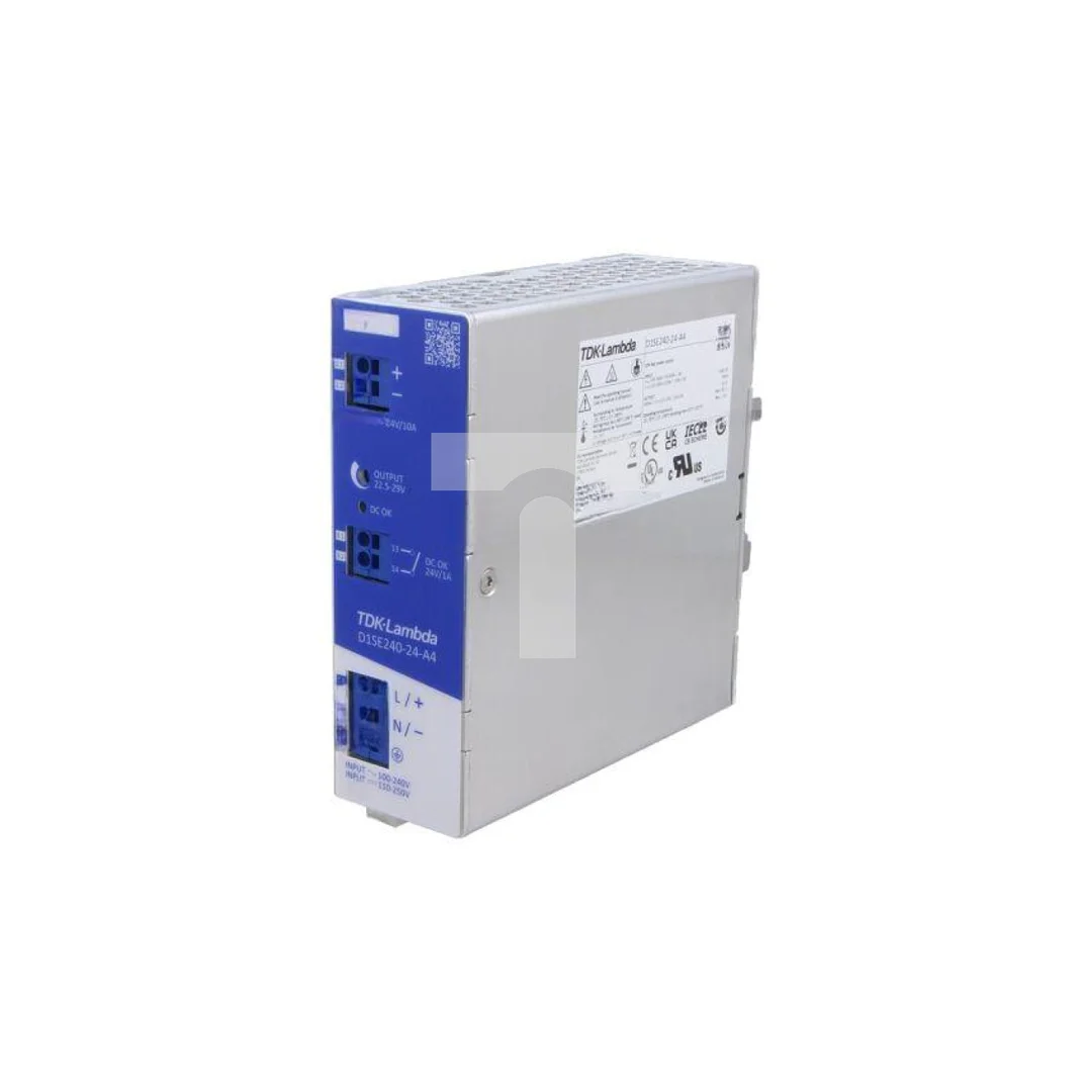 Zasilacz impulsowy na szynę DIN, 240W, 0...10A, 24V DC, 22,5...29V DC, Push-in, zaciski push-in, D1SE240-24-A4