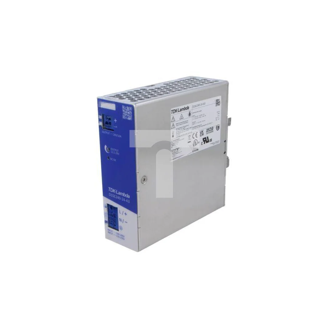 Zasilacz impulsowy na szynę DIN, 240W, 0...10A, 24V DC, 22,5...29V DC, Push-in, zaciski push-in, D1SE240-24-A3