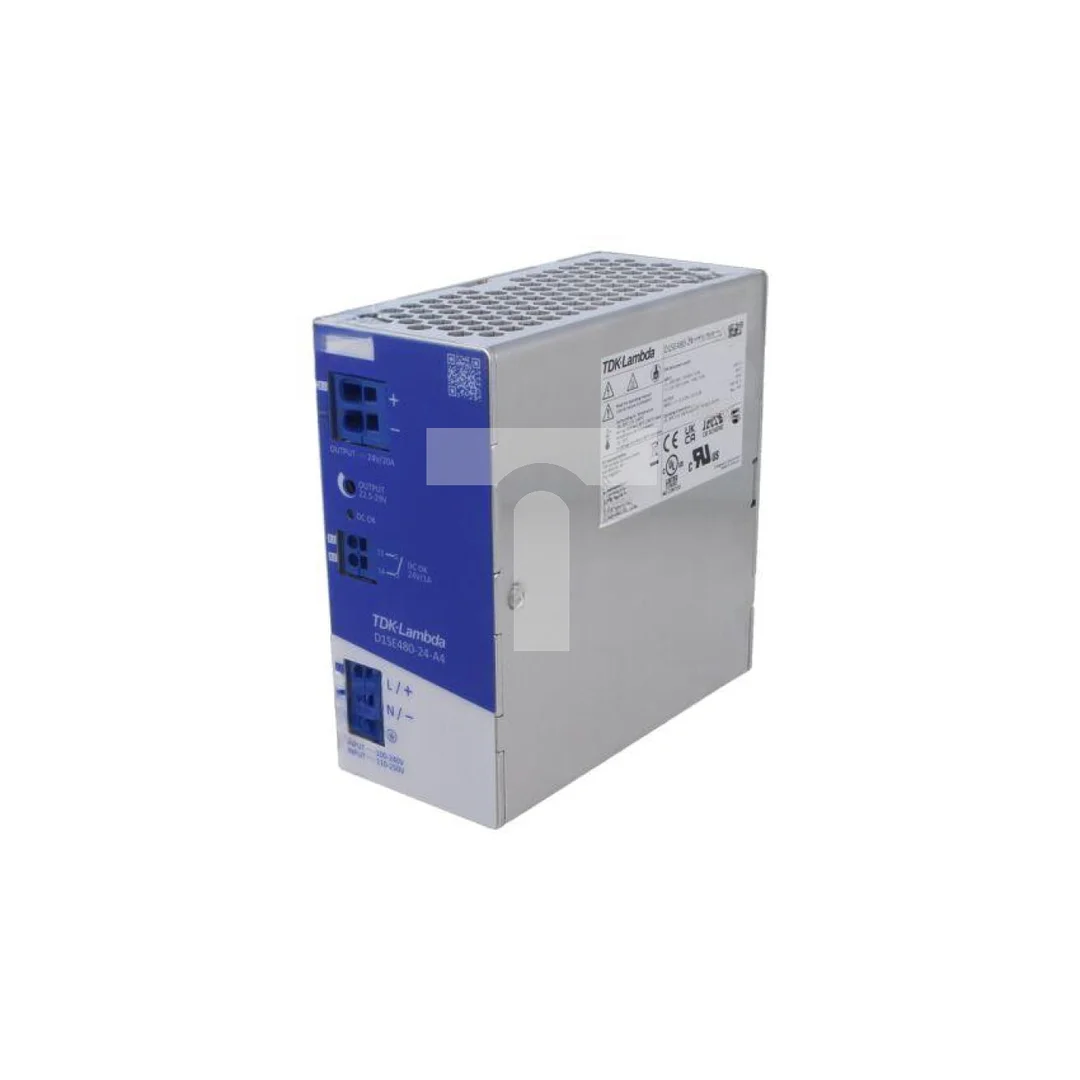 Zasilacz impulsowy na szynę DIN, 480W, 0...20A, 24V DC, 22,5...29V DC, Push-in, zaciski push-in, D1SE480-24-A4