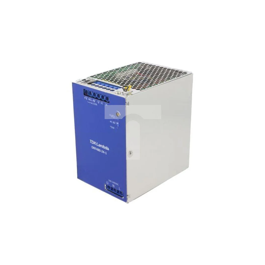 Zasilacz impulsowy na szynę DIN, 480W, 20A, 24V DC, listwa zaciskowa, DRF480-24-1