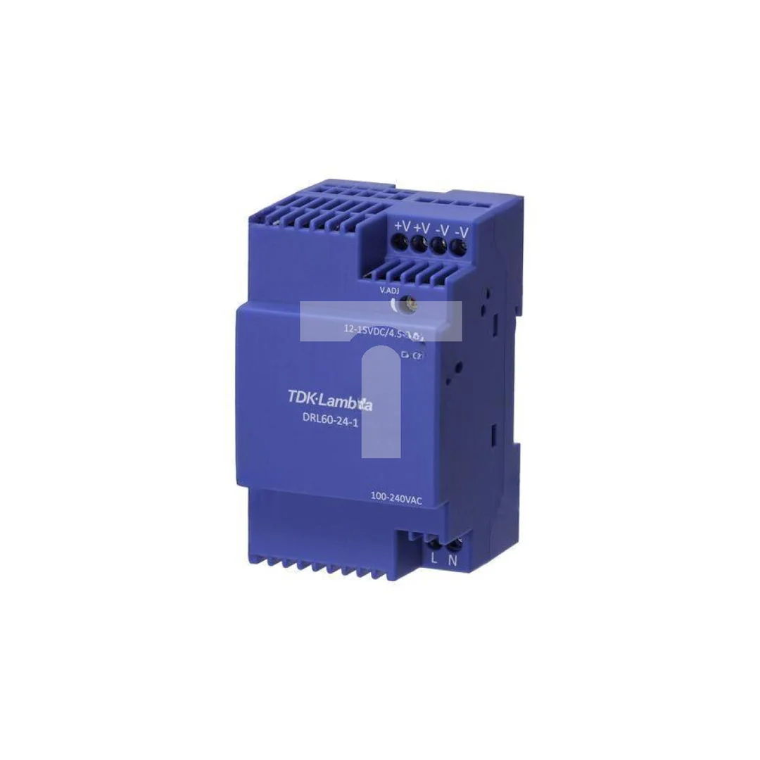 Zasilacz impulsowy na szynę DIN, 60W, 2,5A, 24V DC, listwa zaciskowa, DRL60-24-1