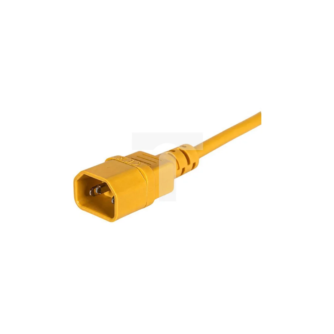 Przedłużacz komputerowy Kabel zasilający (230V 10A) do komputerów i zasilaczy UPS złącza IEC320 (C14 / C13) żółty 1,8m NEKU