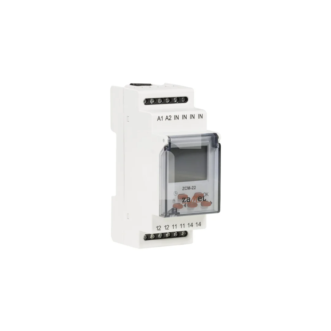 Programator czasowy cyfrowy jednokanałowy 16A 230V AC tygodniowo-roczny ZCM-22 EXT10000188
