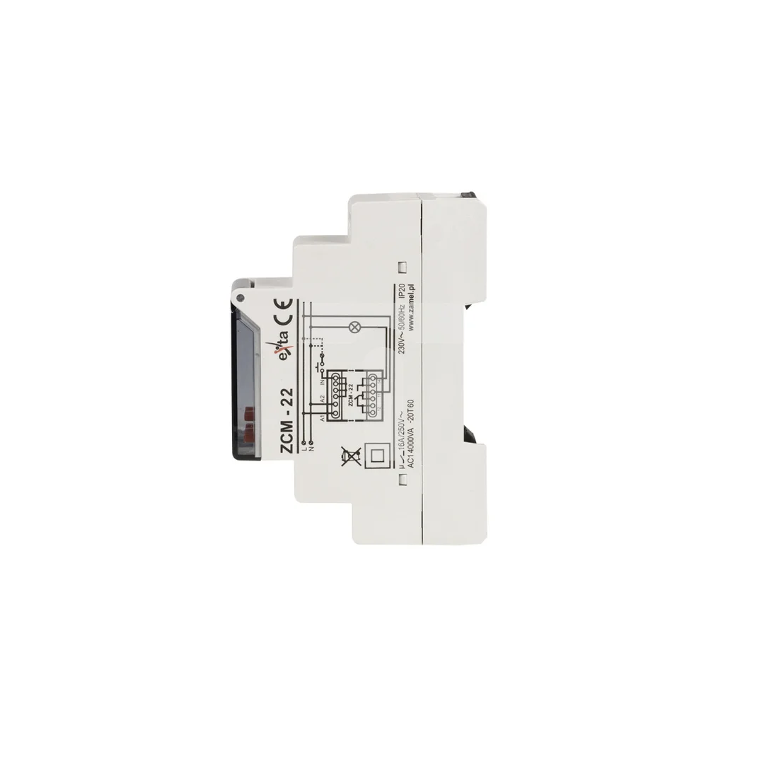 Programator czasowy cyfrowy jednokanałowy 16A 230V AC tygodniowo-roczny ZCM-22 EXT10000188