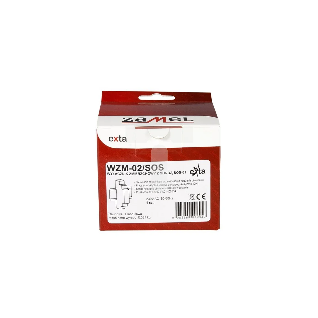 Wyłącznik zmierzchowy z sondą SOS-01 230V AC WZM-02/SOS EXT10000146