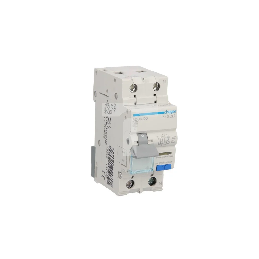 Wyłącznik różnicowo-nadprądowy RCBO 2P B10A 0,03A Typ AC ADC910D