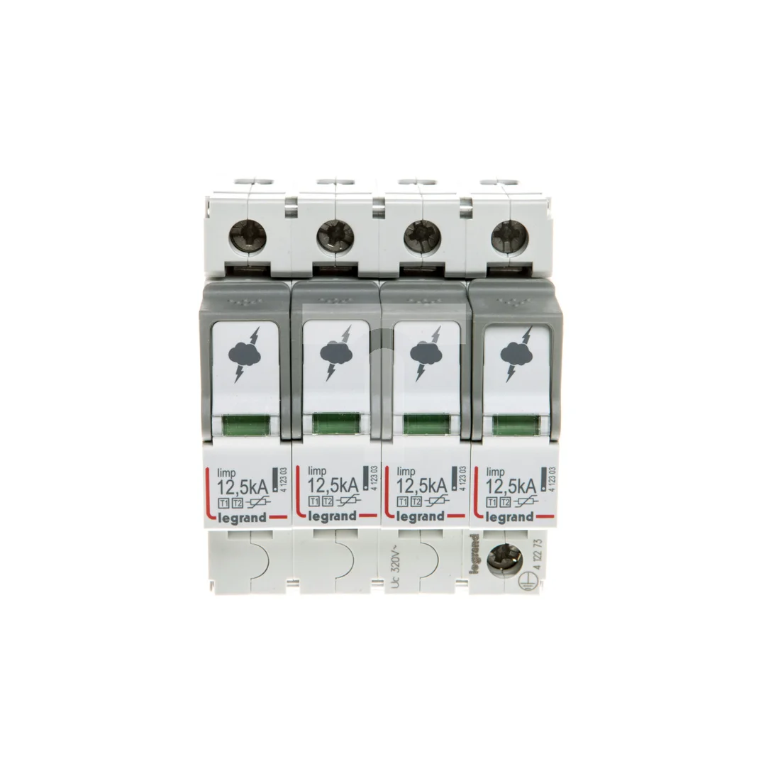 Ogranicznik przepięć Typ T1+T2 4P 12,5kA 1,5kV ON 300 TT, TN (TNC, TNS) 412273