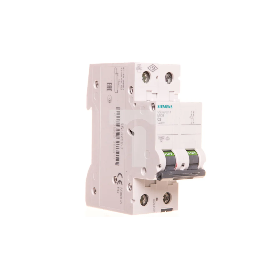 Wyłącznik nadprądowy 2P C 2A 6kA AC SENTRON 5SL6202-7