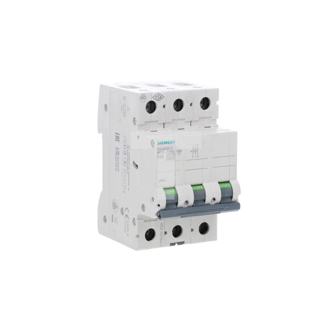 Wyłącznik nadprądowy 3P B 20A 6kA AC SENTRON 5SL6320-6