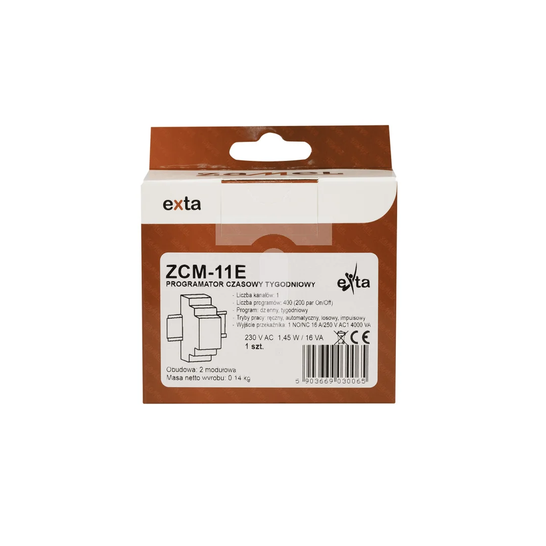 Programator czasowy cyfrowy 1-kanałowy tygodniowy Econo 230V AC ZCM-11E EXT10000185