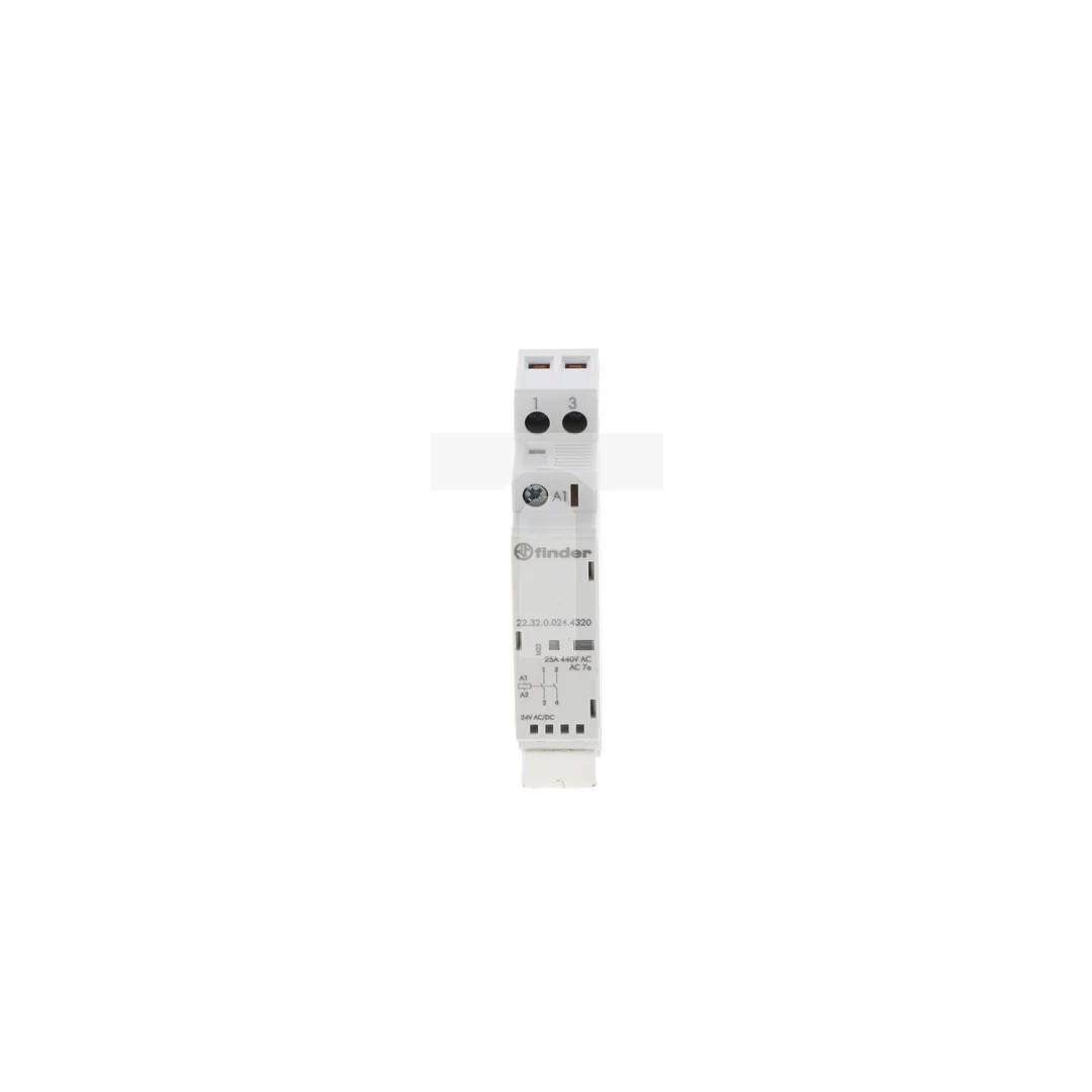 Stycznik modułowy 2Z 25A 24V AC/DC, wskaźnik zadziałania + LED, 17,5mm 22.32.0.024.4320