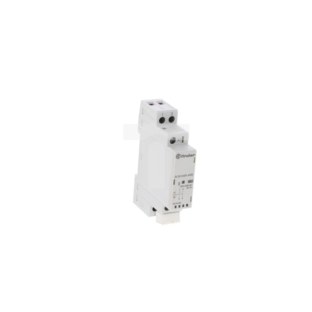 Stycznik modułowy 2Z 25A 24V AC/DC, wskaźnik zadziałania + LED, 17,5mm 22.32.0.024.4320