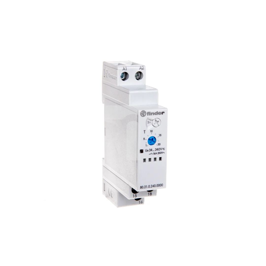 Przekaźnik czasowy 1P 16A 24-240V AC/DC 0,1s-24h 250V jednofunkcyjny DI 80.21.0.240.0000
