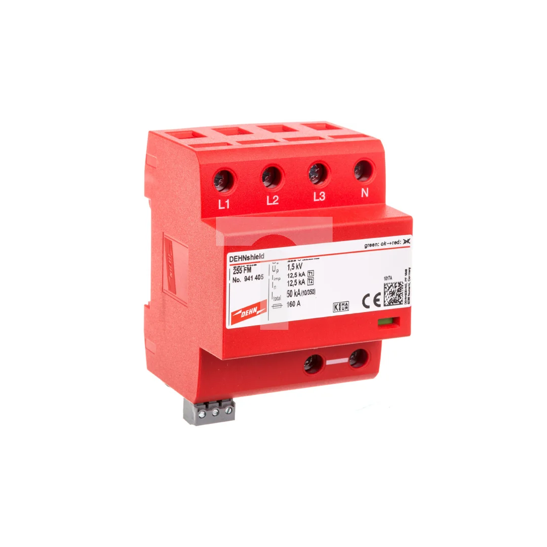 Ogranicznik przepięć Typ T1+T2 4P 12,5kA/50kA 1,5kV DEHNshield TNS 255 FM 941405