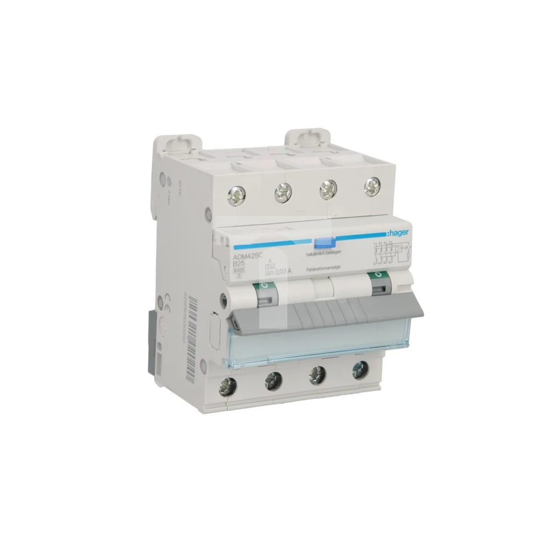 Wyłącznik różnicowo-nadprądowy RCBO 4P B25A 0,03A Typ A 6kA RCBO ADM425C