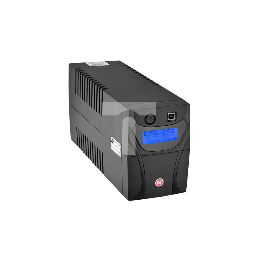 GT UPS POWERbox Tower 650VA/360W Line-Interactive 2xSCHUKO 12V-7Ah LCD