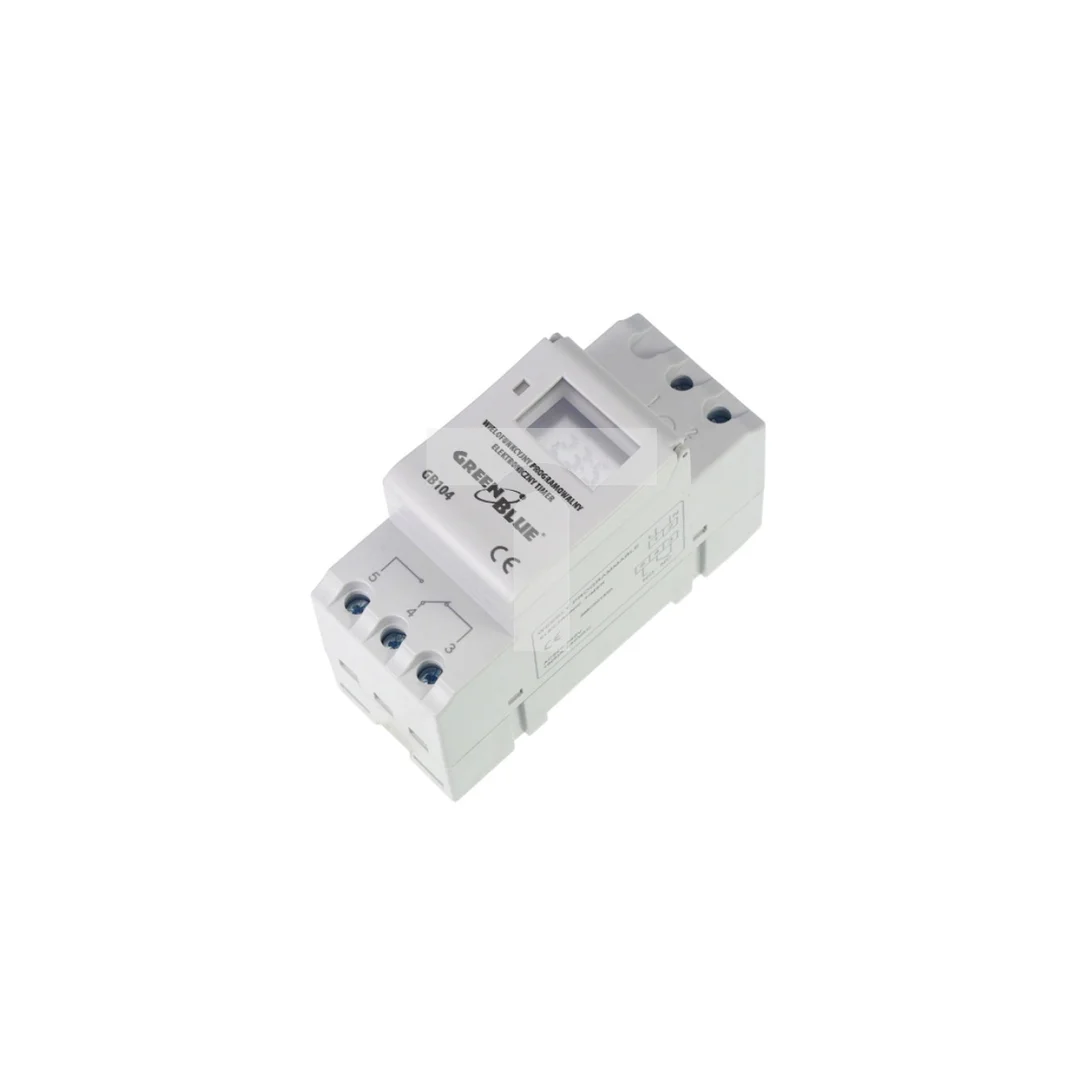 Włącznik czasowy - timer cyfrowy na szynę DIN GreenBlue GB104 16 programów max 240 programów GB104