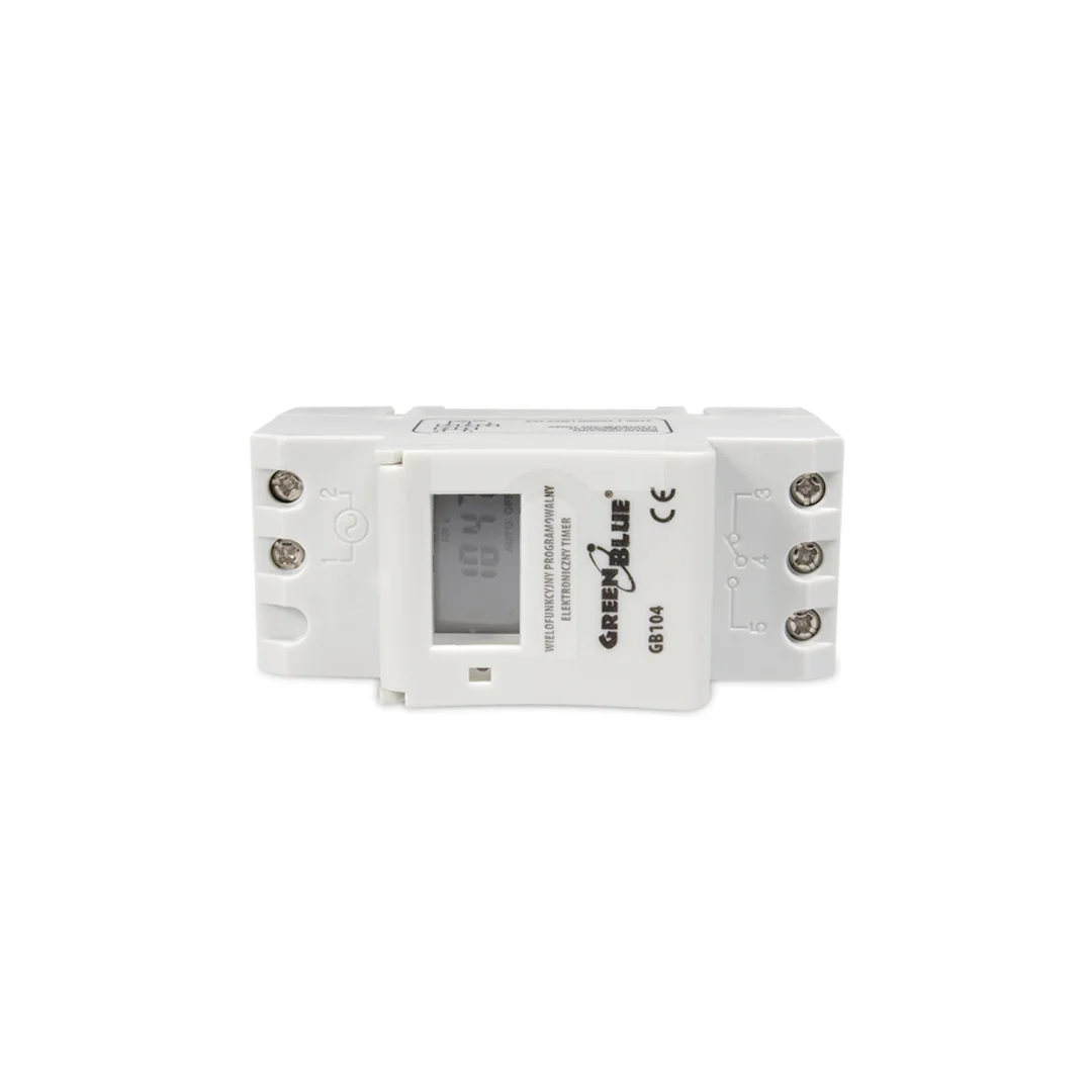 Włącznik czasowy - timer cyfrowy na szynę DIN GreenBlue GB104 16 programów max 240 programów GB104