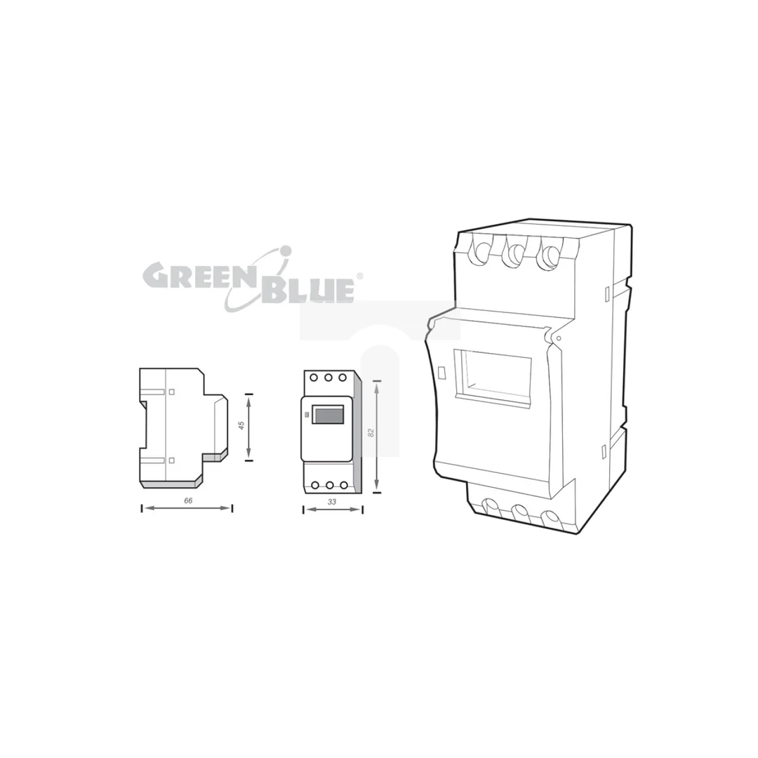 Włącznik czasowy - timer cyfrowy na szynę DIN GreenBlue GB104 16 programów max 240 programów GB104
